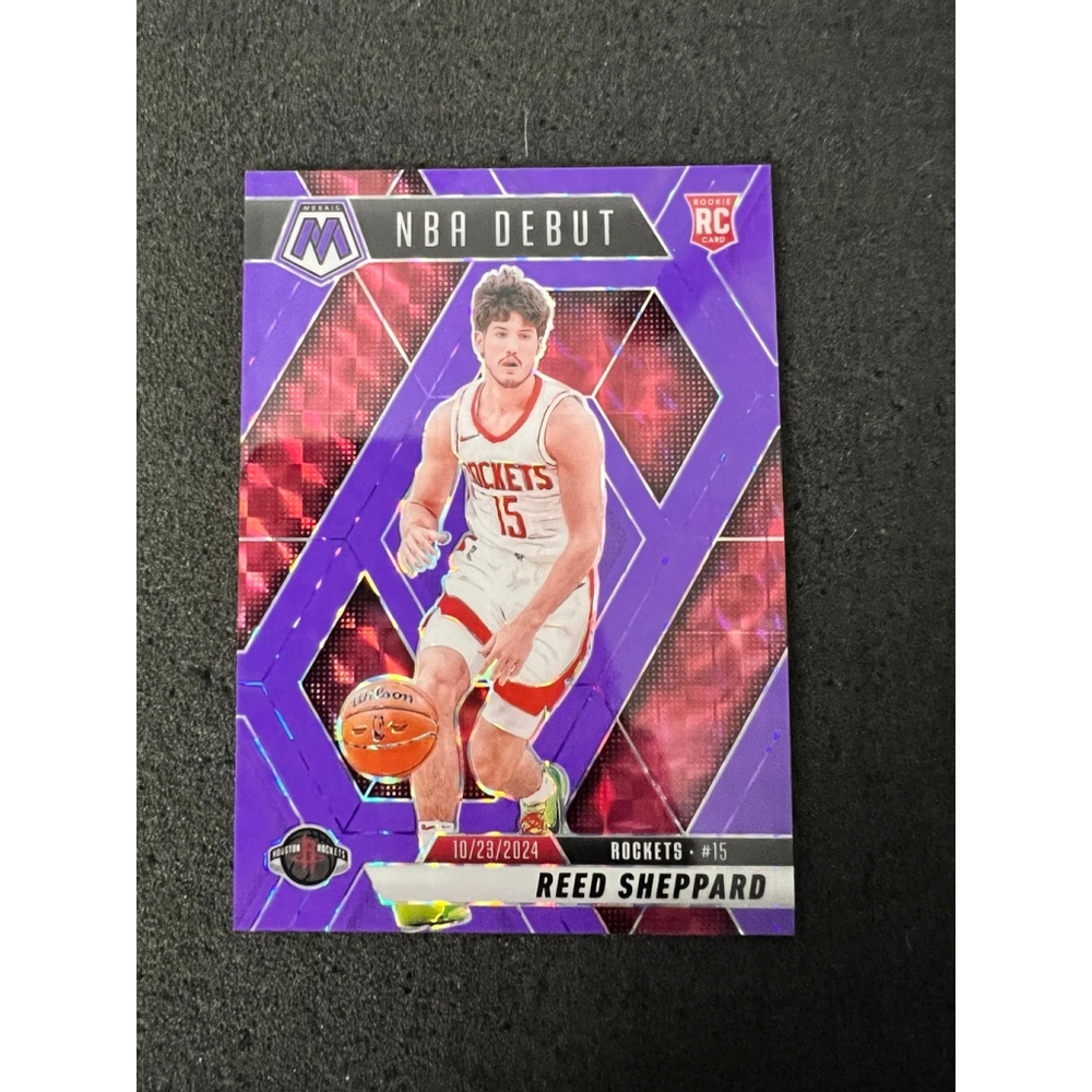 Reed Sheppard - 2024-25 Panini Mosaic - Purple Fluorescent Mosaic #153/249